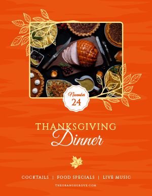 Gold Leaf Thanksgiving Flyer