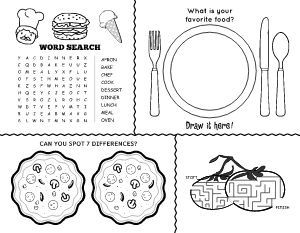 Fun Diner Kids Menu