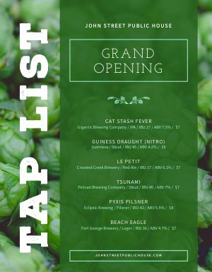 Green Tap List Flyer