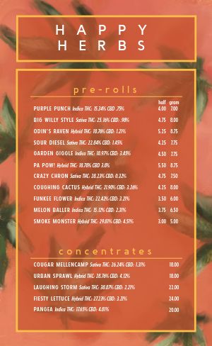 Orange Dispensary Menu