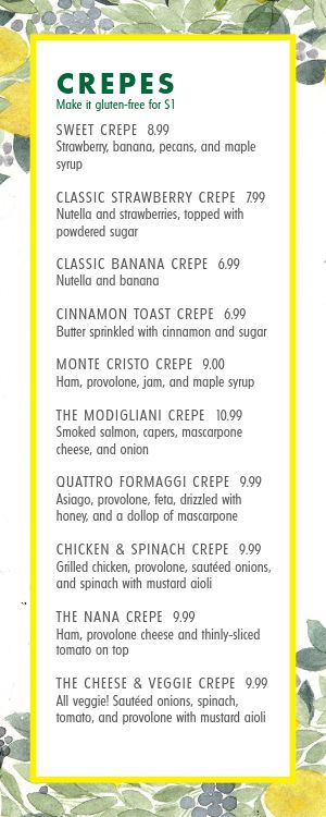 California Breakfast Half Page Menu