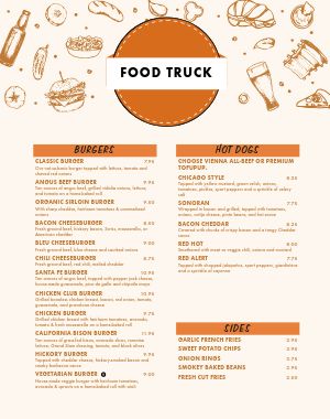 Burger Food Truck Menu Poster