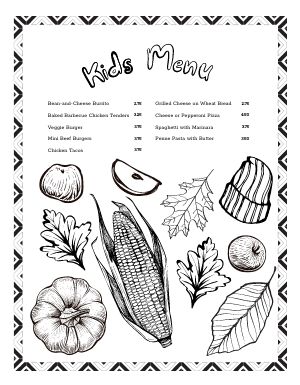 Fall Kids Menu