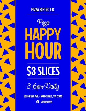 Happy Hour Pizza Specials Flyer