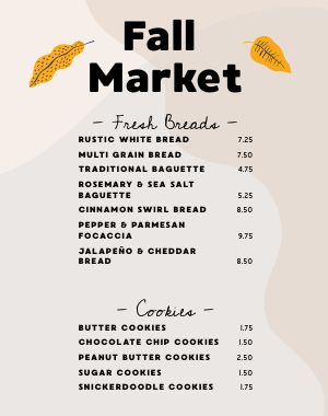 Fall Market Menu Poster