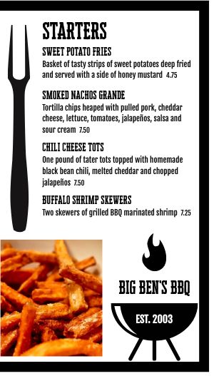 Bold Barbecue Digital Menu Display