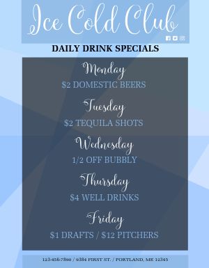 Daily Drink Specials Flyer