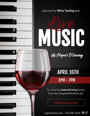 Live Music Wine Flyer