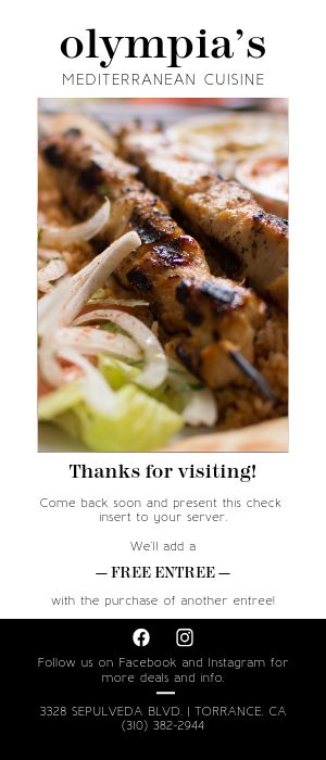 Free Entree Rack Card