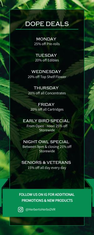 Dispensary Half Page Menu