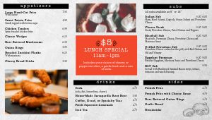 Pizza Hearth Digital Menu Board