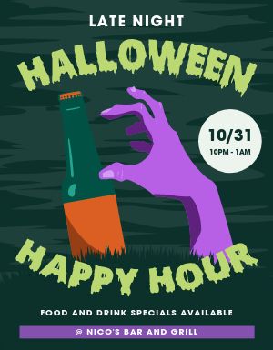 Halloween Happy Hour Signage