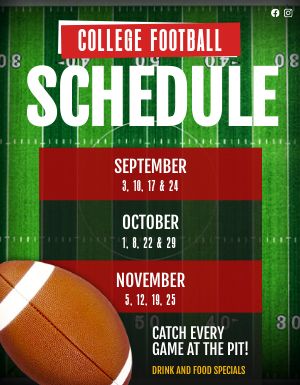 College Football Schedule Flyer