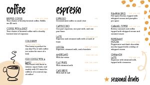 Sample Coffeehouse Digital Menu Board