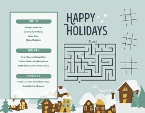 Holiday Maze Kids Menu