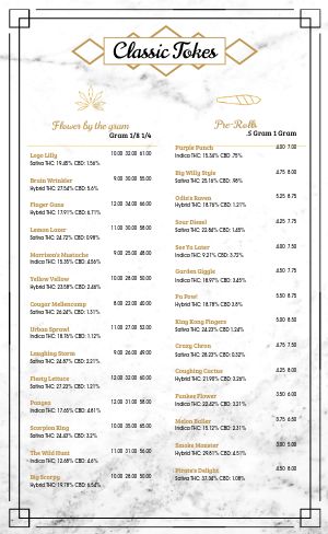 Essential Dispensary Menu