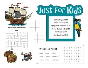 Pirate Kids Menu