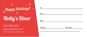 Happy Holidays Gift Card