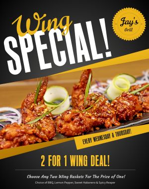 Wing Special Sandwich Board