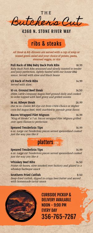 Steakhouse Lite Takeout Menu