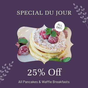 Purple Breakfast Specials Instagram Post