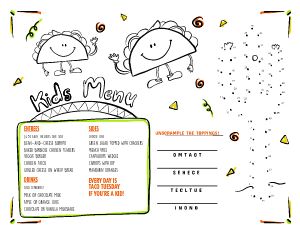 Taco Kids Menu