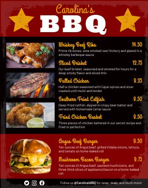 BBQ Food Truck Menu Poster