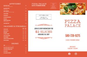 Orange Pizza Menu Mailer