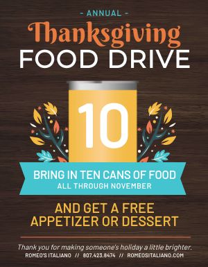 Thanksgiving Food Drive Flyer