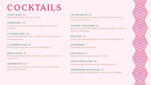 Pretty Pink Cocktail Digital Menu Board