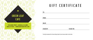 Green Gift Certificate