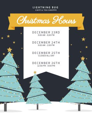 Christmas Hours Schedule Flyer