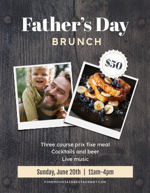 Woodgrain Dads Brunch Flyer