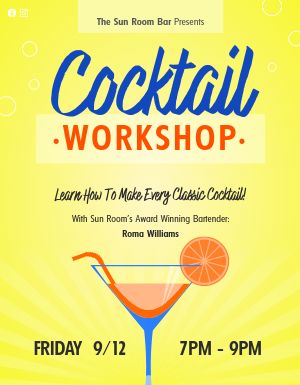 Cocktail Workshop Flyer