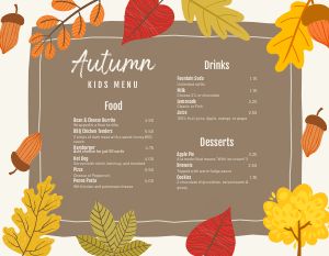 Autumn Puzzles Kids Menu