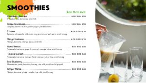 Eye Catching Juice Bar Digital Video Menu Screens