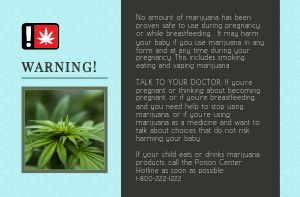 Light Blue Dispensary Half Page Warning Card