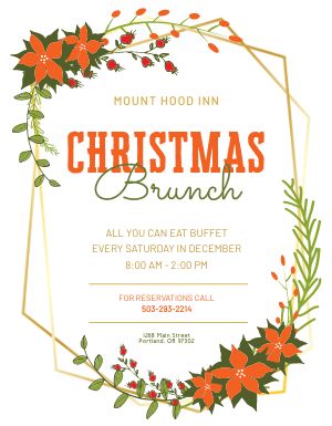 Christmas Brunch Wreath Flyer