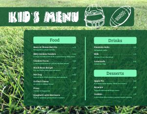 Football Kids Menu