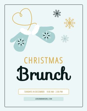 Blue Christmas Brunch Flyer