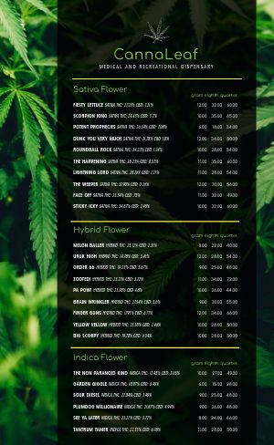 Classic Dispensary Menu