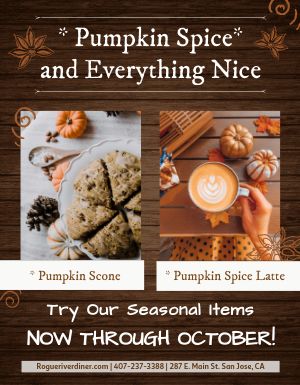 Pumpkin Specials Flyer