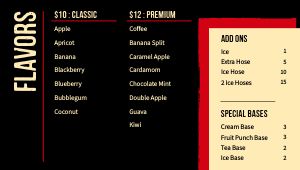 Hookah Bar Digital Menu Board