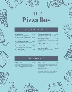 Pizza Truck Menu Poster