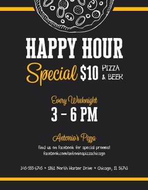 Pizza Happy Hour Flyer