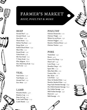 Butcher Block Menu Poster