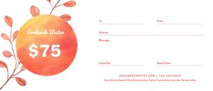 Autumnal Gift Certificate