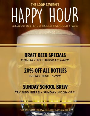 Beer Happy Hour Flyer