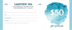 Spa Voucher Gift Certificate