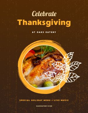 Brown Thanksgiving Celebration Flyer